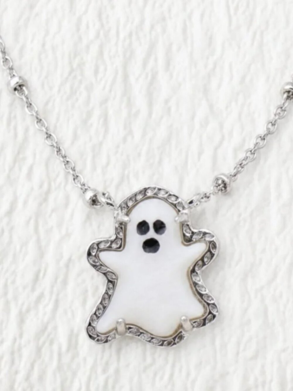 Kendra Scott Ghost Pendant Silver Necklace - Picture 2 of 2